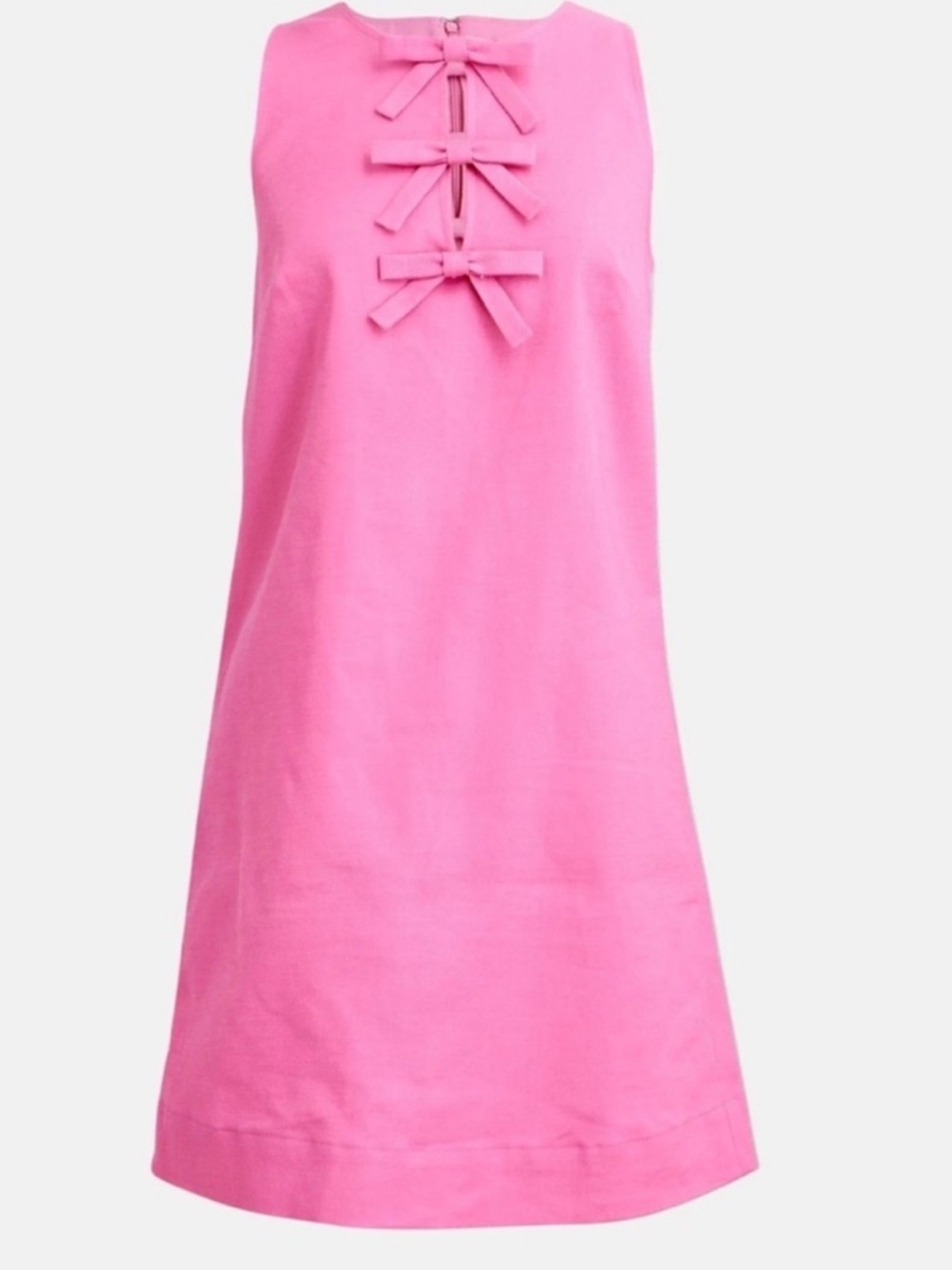 J. Crew Bright Pink Bow-Front Dress